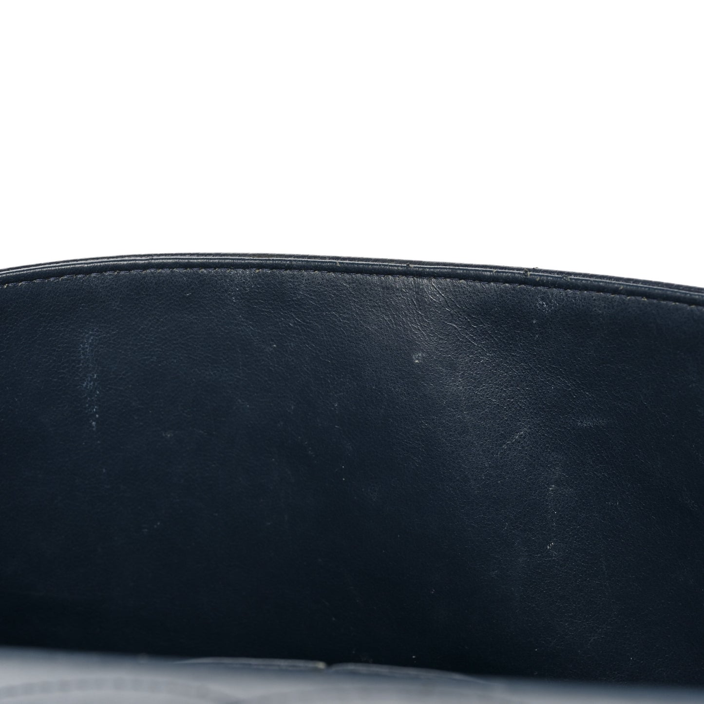 Caviar Quilted Jumbo Double Flap Navy Blue