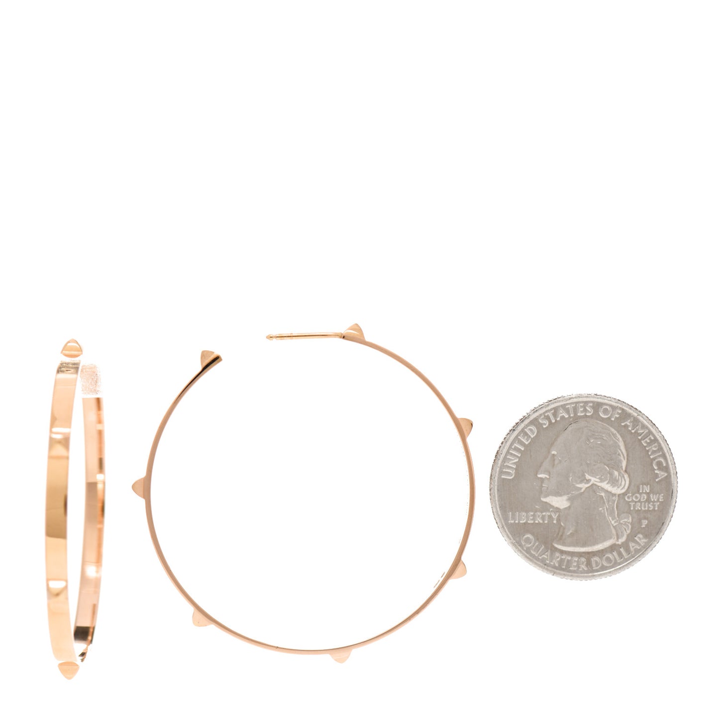 18K Rose Gold Mini Clous Hoop Earrings