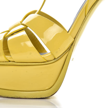 Saint Laurent Patent Tribute 105 Platform Sandals 35 Citron 12 of 19