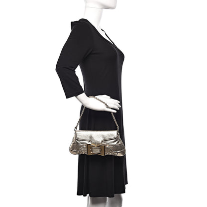 Gucci Metallic Calfskin Queen Bow Chain Clutch Gold 2 of 10