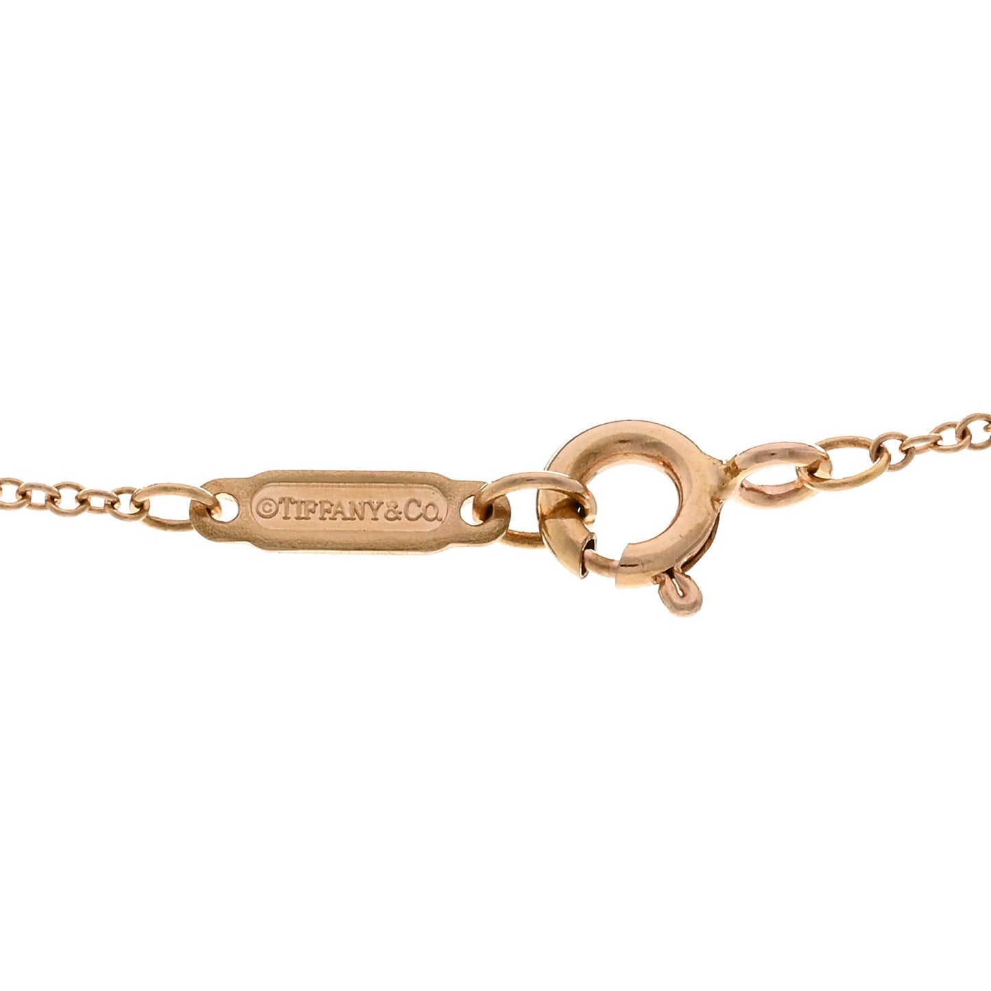 18K Rose Gold Diamond Small T Smile Pendant Necklace