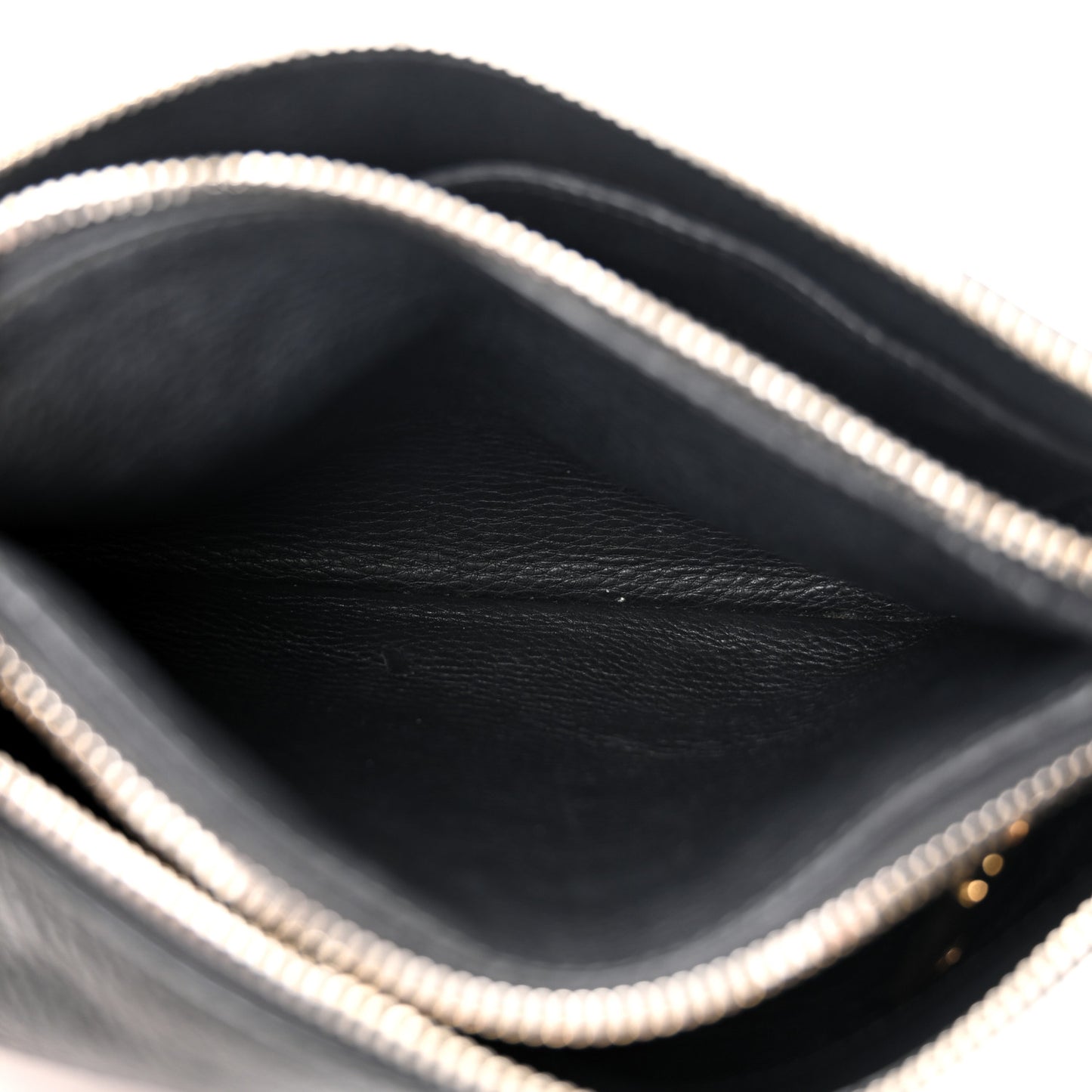 Vitello Phenix Double Zip Crossbody Bag Black