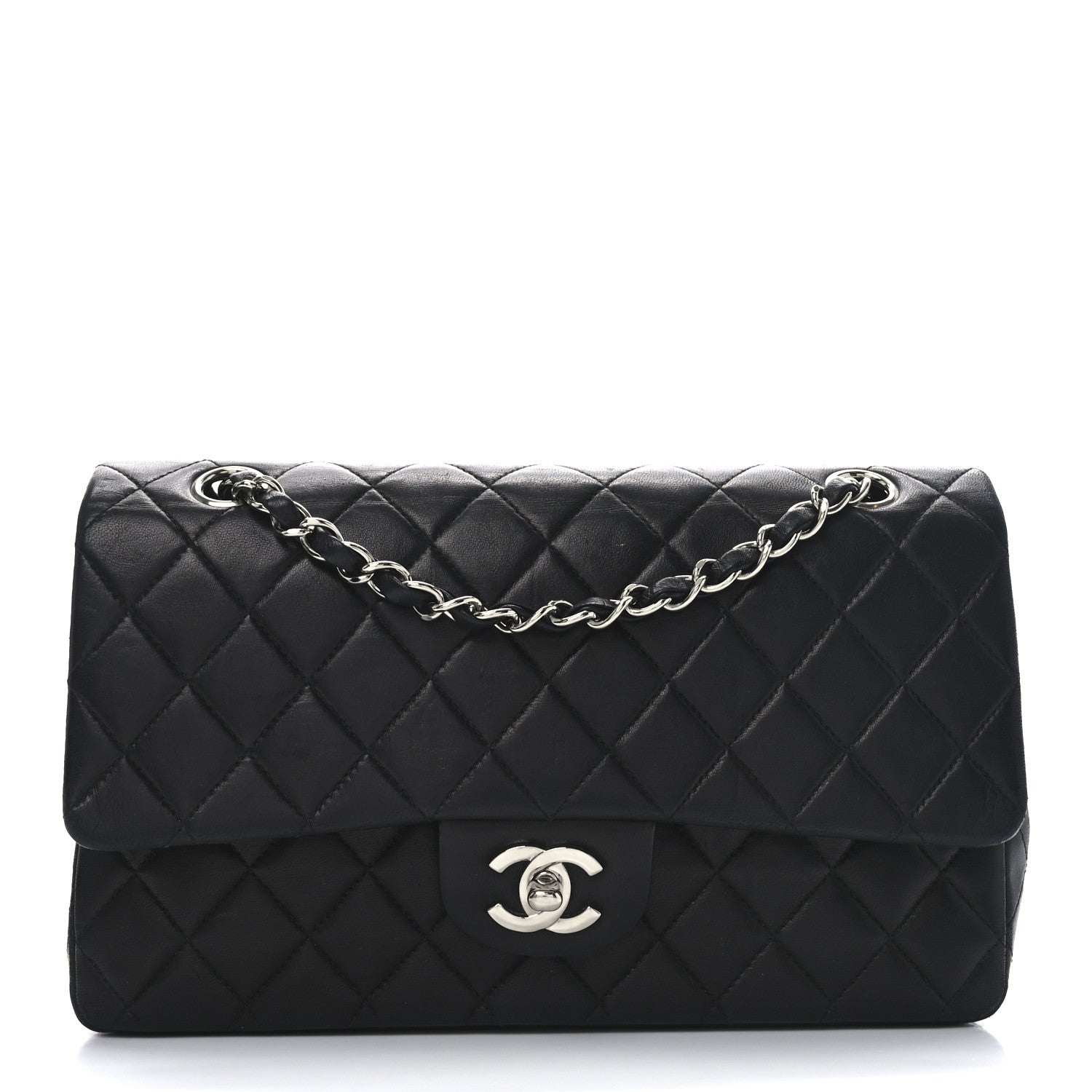 Chanel Lambskin Quilted Medium Double Flap Black 1 of 10