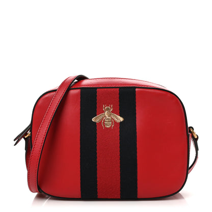 Gucci Calfskin Web Small Webby Bee Shoulder Bag Red 1 of 10