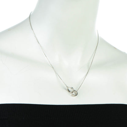 Cartier 18K White Gold Diamond Interlocking LOVE Necklace 2 of 7