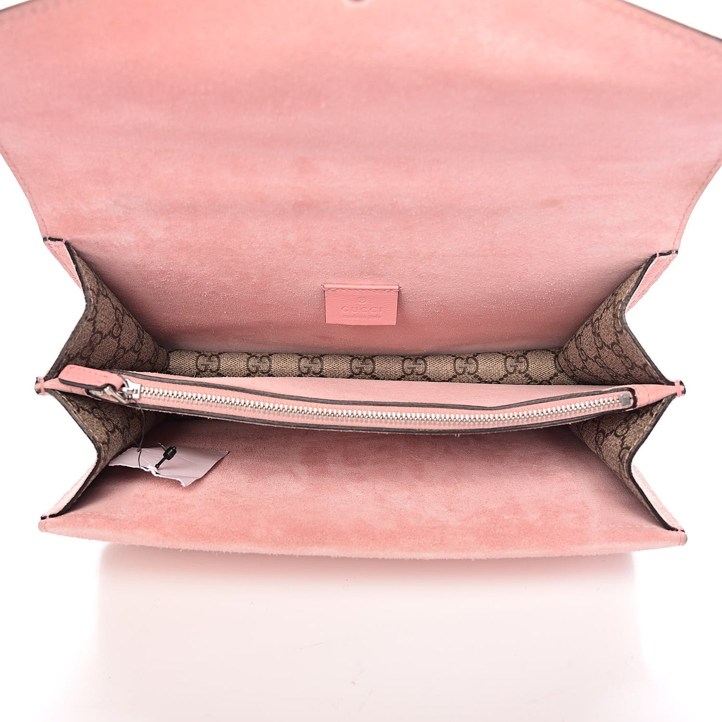 GG Supreme Monogram Suede Crystal Small Dionysus Shoulder Bag Beige Ebony Light Peonia
