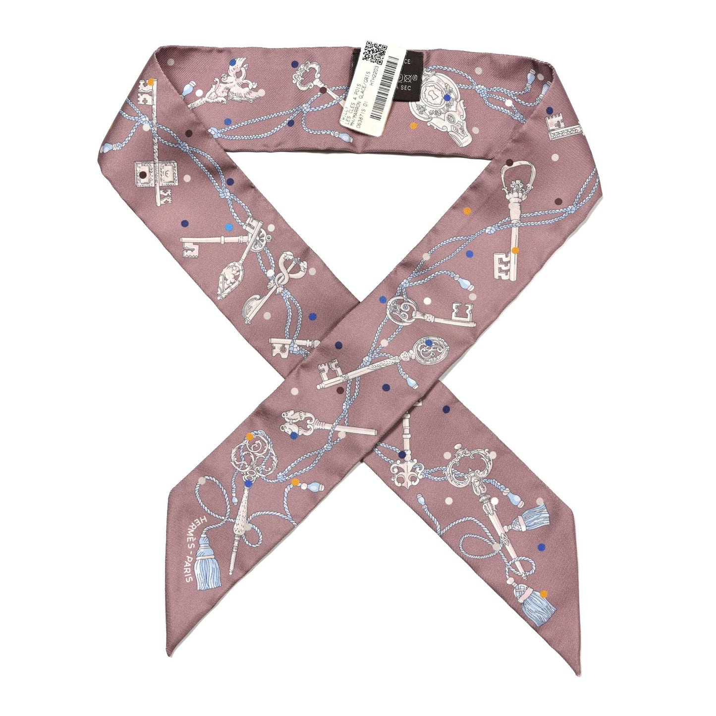 Silk Les Cles A Pois Twilly Marron Glace Gris