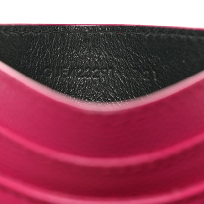 Saint Laurent Grain De Poudre Matelasse Chevron Monogram Credit Card Case Fresh Fuxia 7 of 8