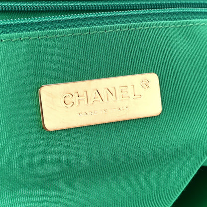 Chanel Lambskin Quilted Maxi Chanel 19 Flap Green 6 of 10