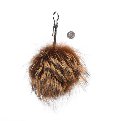 Fendi Fox Mink Rabbit Fur Vitello Flamingo Kooky Monster Bag Bug Charm Zucca Multicolor Black 2 of 3