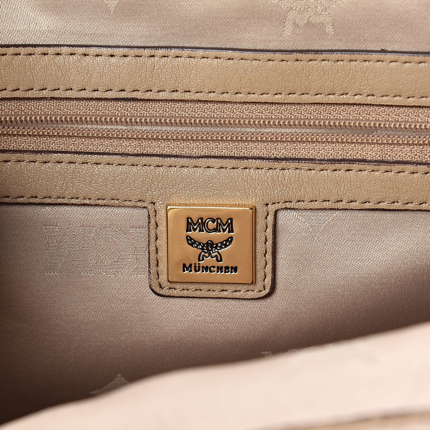 MCM Visetos Medium Studded Stark Backpack Beige 6 of 9