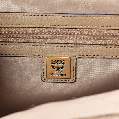 MCM Visetos Medium Studded Stark Backpack Beige 6 of 9