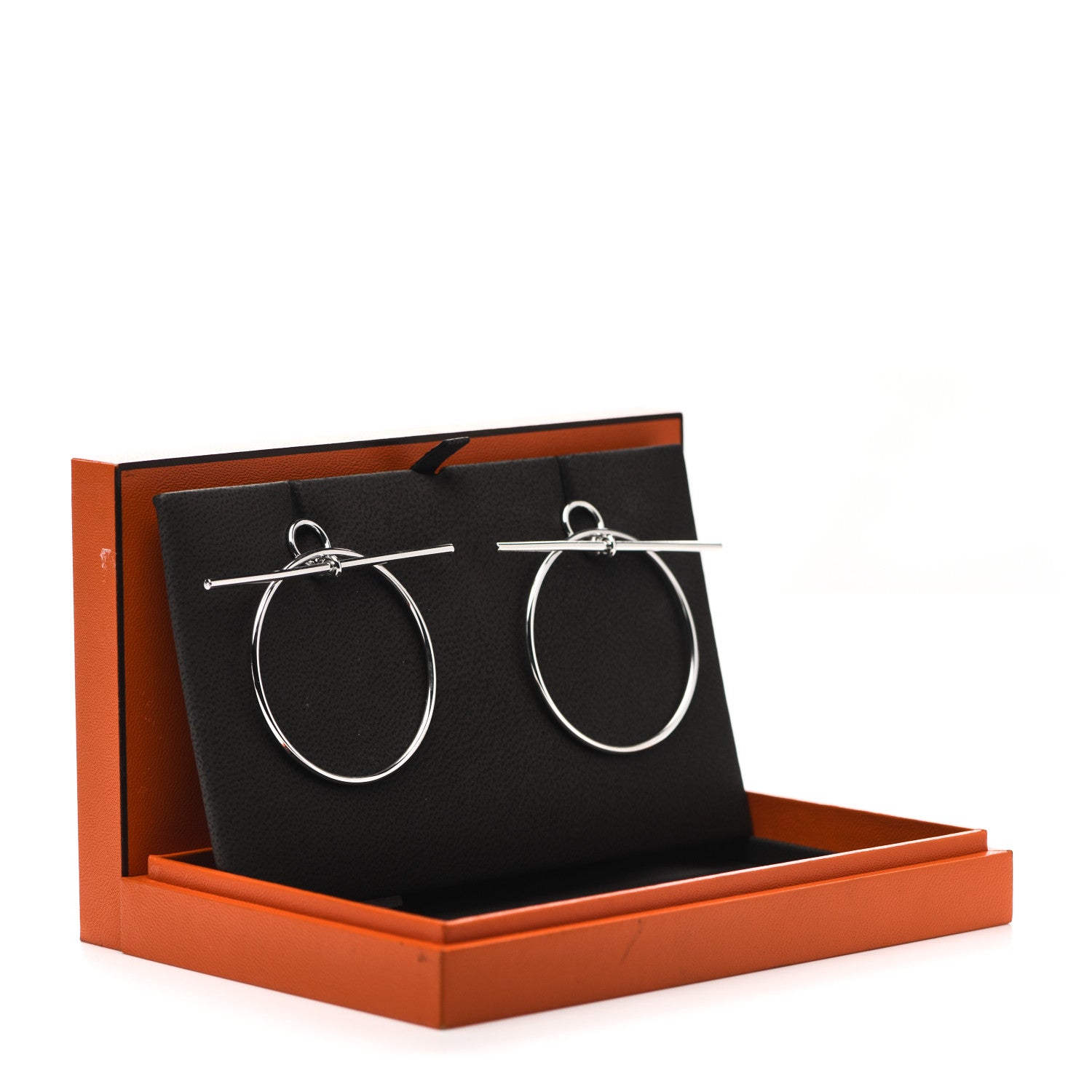 Hermes Sterling Silver MM Loop Earrings 7 of 7
