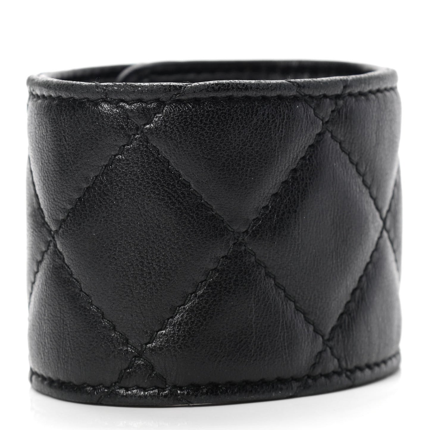 Lambskin Quilted CC Turnlock Cuff Black
