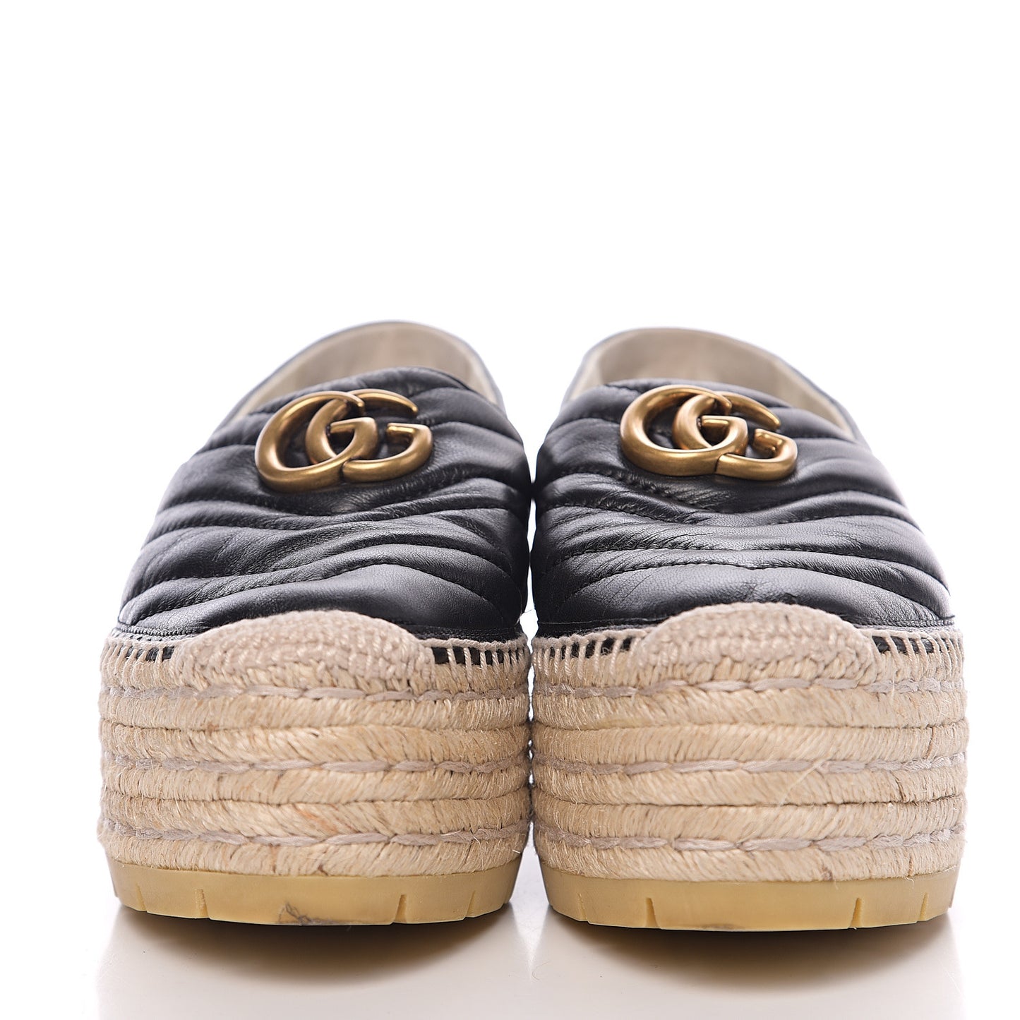 Nappa Matelasse GG Marmont Platform Espadrilles 39 Black