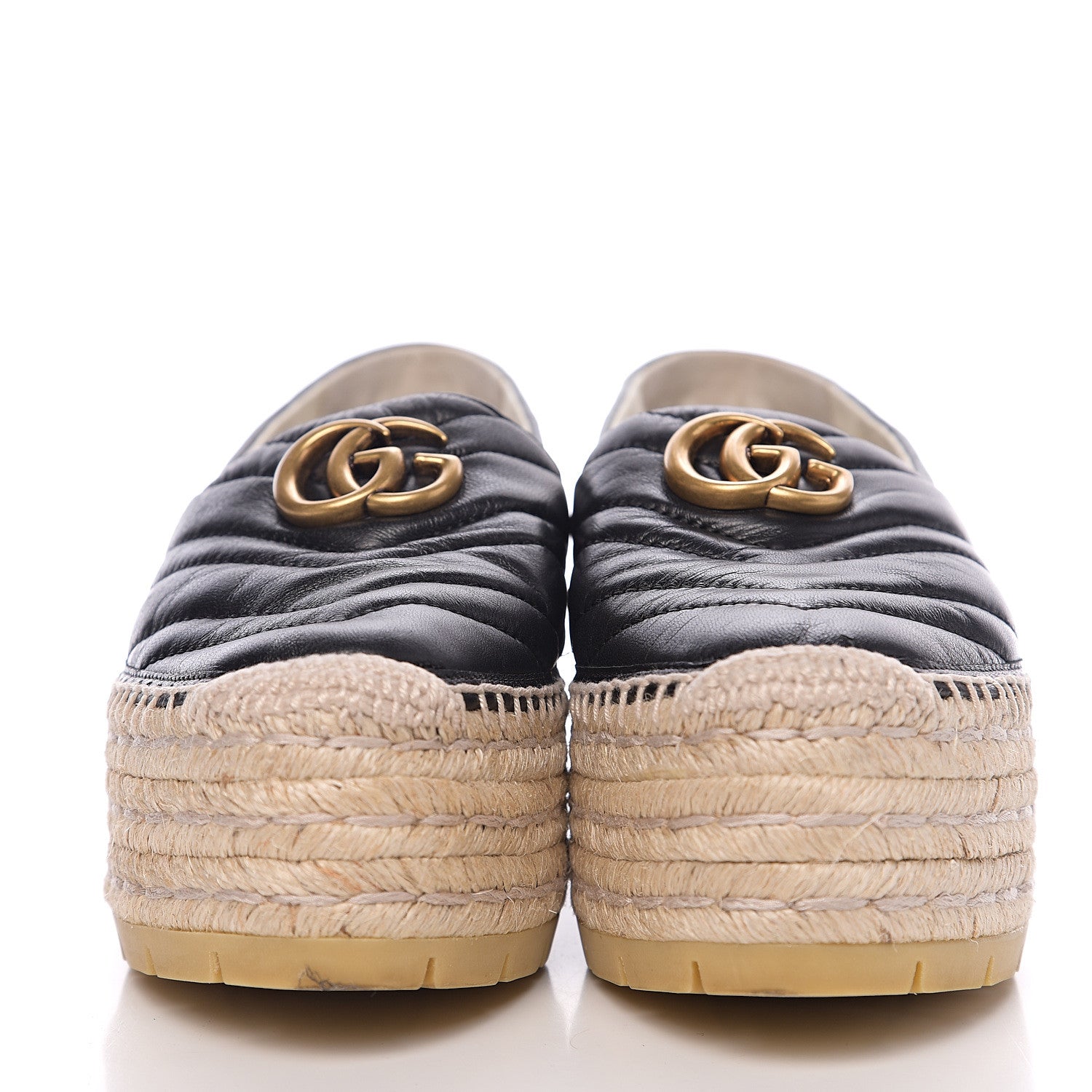Gucci Nappa Matelasse GG Marmont Platform Espadrilles 39 Black 2 of 8