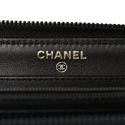 Chanel Caviar Quilted Boy Long Zip Around Wallet Black 6 of 8