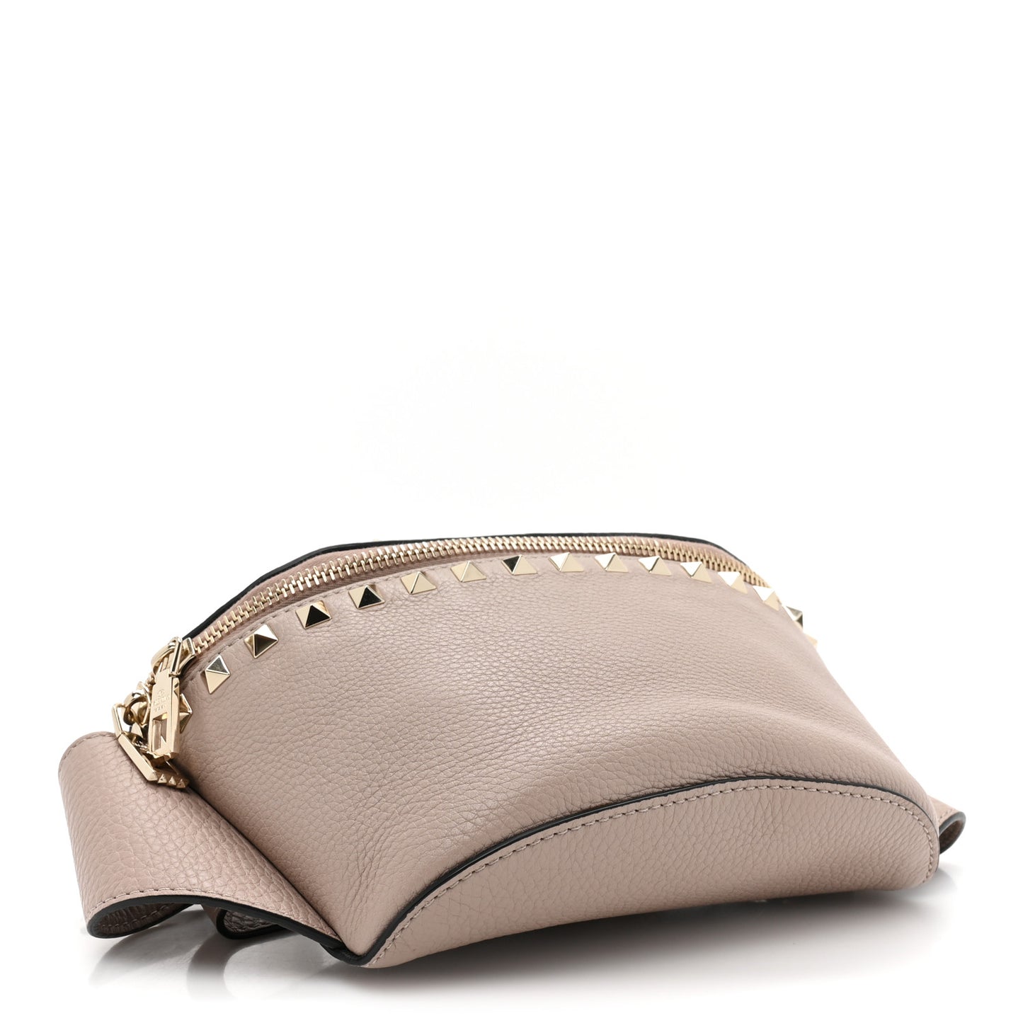 Grained Calfskin Rockstud Belt Bag Poudre