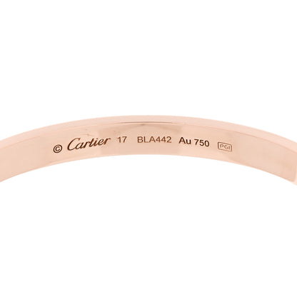 Cartier 18K Pink Gold LOVE Bracelet 17 6 of 9
