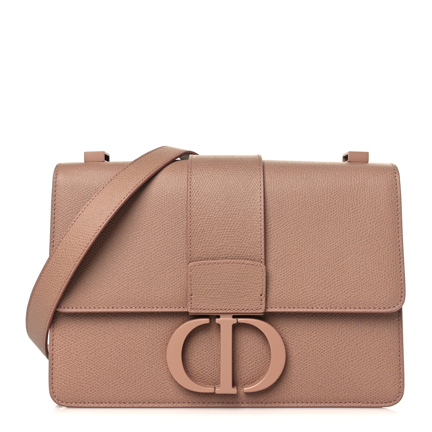 Ultra Matte Grained Calfskin 30 Montaigne Flap Bag Blush