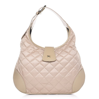 Burberry Nylon Quilted Patent Brook Hobo Beige 1 of 8