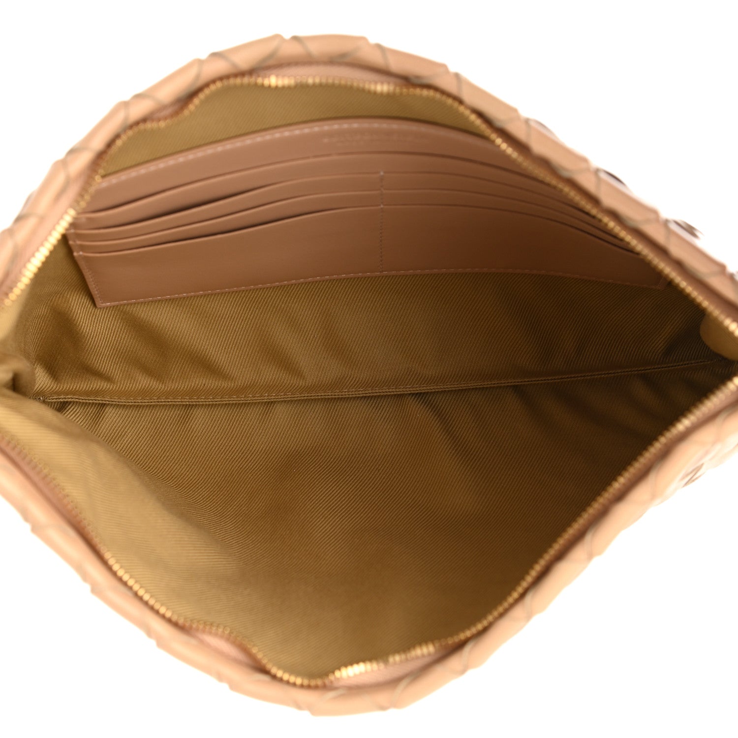 Bottega Veneta Nappa Intrecciato Large Flat Zip Pouch Beige 5 of 6