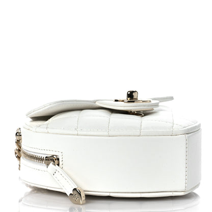Chanel Lambskin Quilted CC In Love Heart Clutch With Chain White 4 of 9
