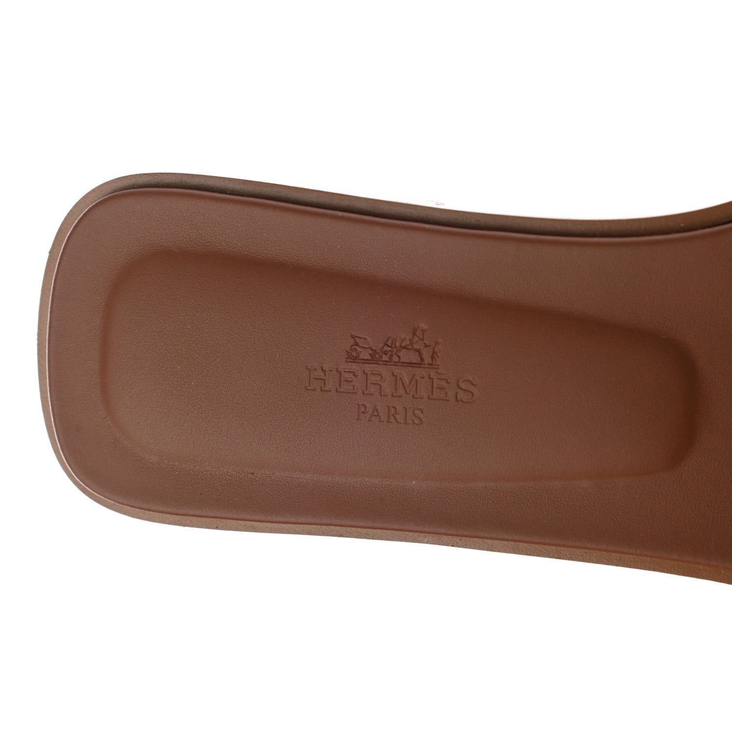 Hermes Box Calfskin Oran Sandals 38.5 Gold 7 of 10