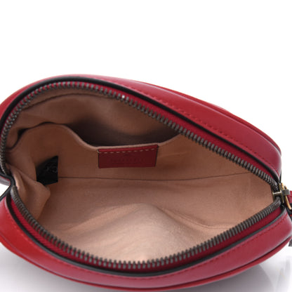 Gucci Calfskin Matelasse GG Marmont Belt Bag 95 38 Hibiscus Red 4 of 10