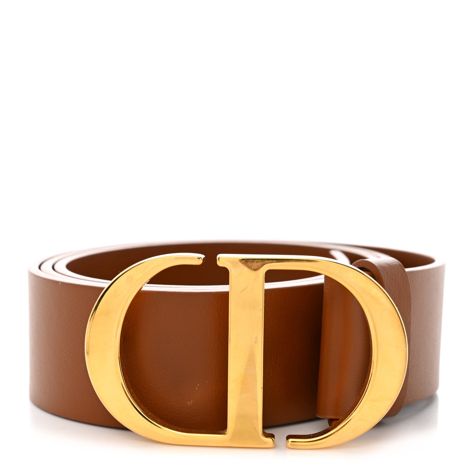 Christian Dior Calfskin 30 Montaigne Belt 85 Brown 1 of 7