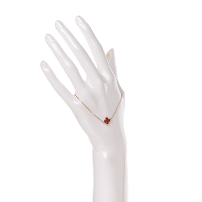 Van Cleef & Arpels 18K Rose Gold Carnelian Sweet Alhambra Bracelet 2 of 6