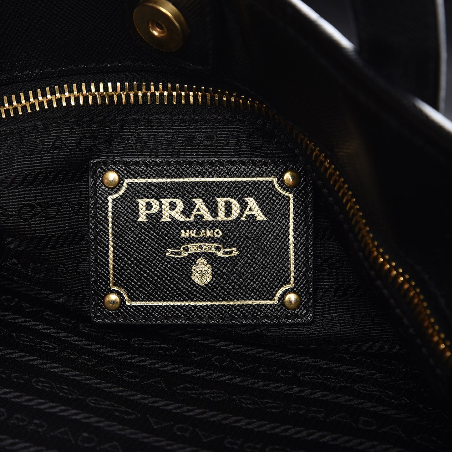 Tessuto Nylon Oro Tote Nero Black