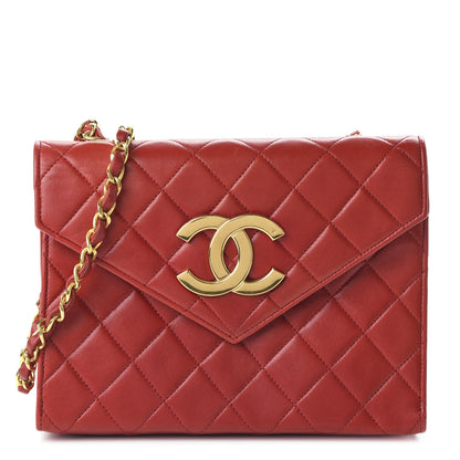 Chanel Lambskin Quilted Envelope Flap Red 1 of 11