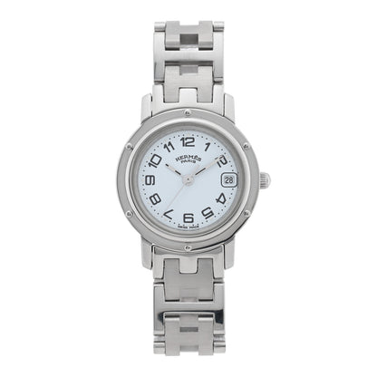 Hermes Stainless Steel 24mm Clipper Quartz Watch White 1 of 4