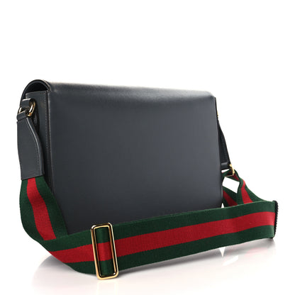 Gucci Azalea Calfskin Web Horsebit 1955 Shoulder Bag Graphite Grey 3 of 9
