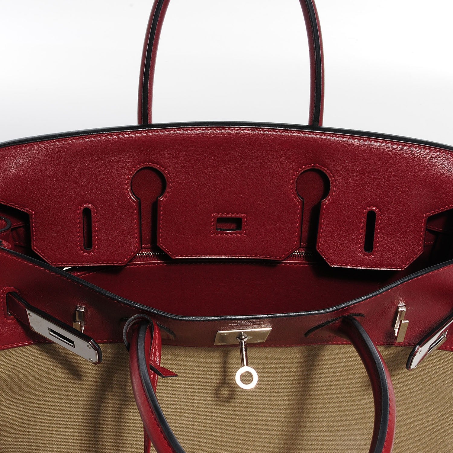 Hermes Toile Swift Birkin 30 Rouge H 24 of 24