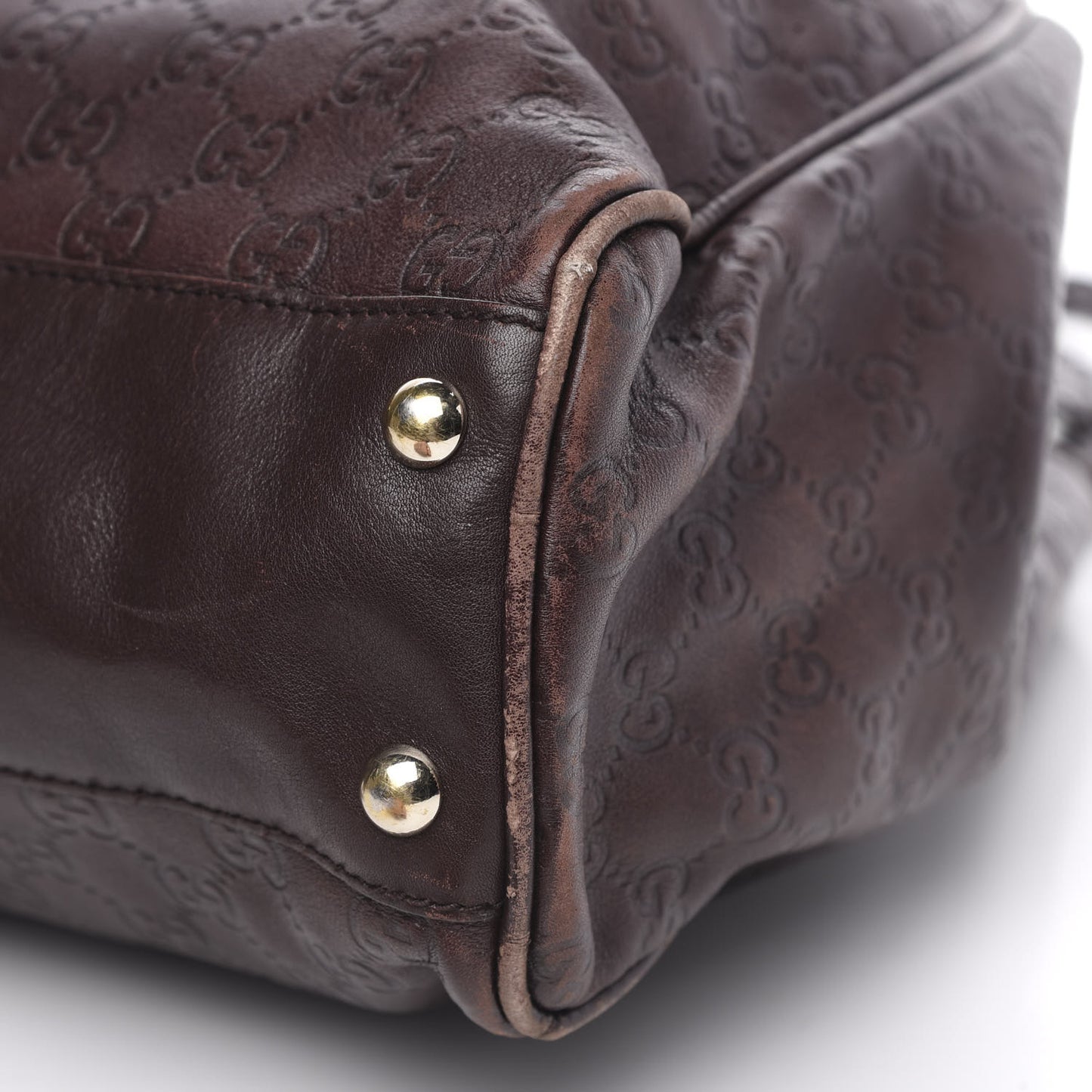 Guccissima Peggy Braided Tote Dark Brown
