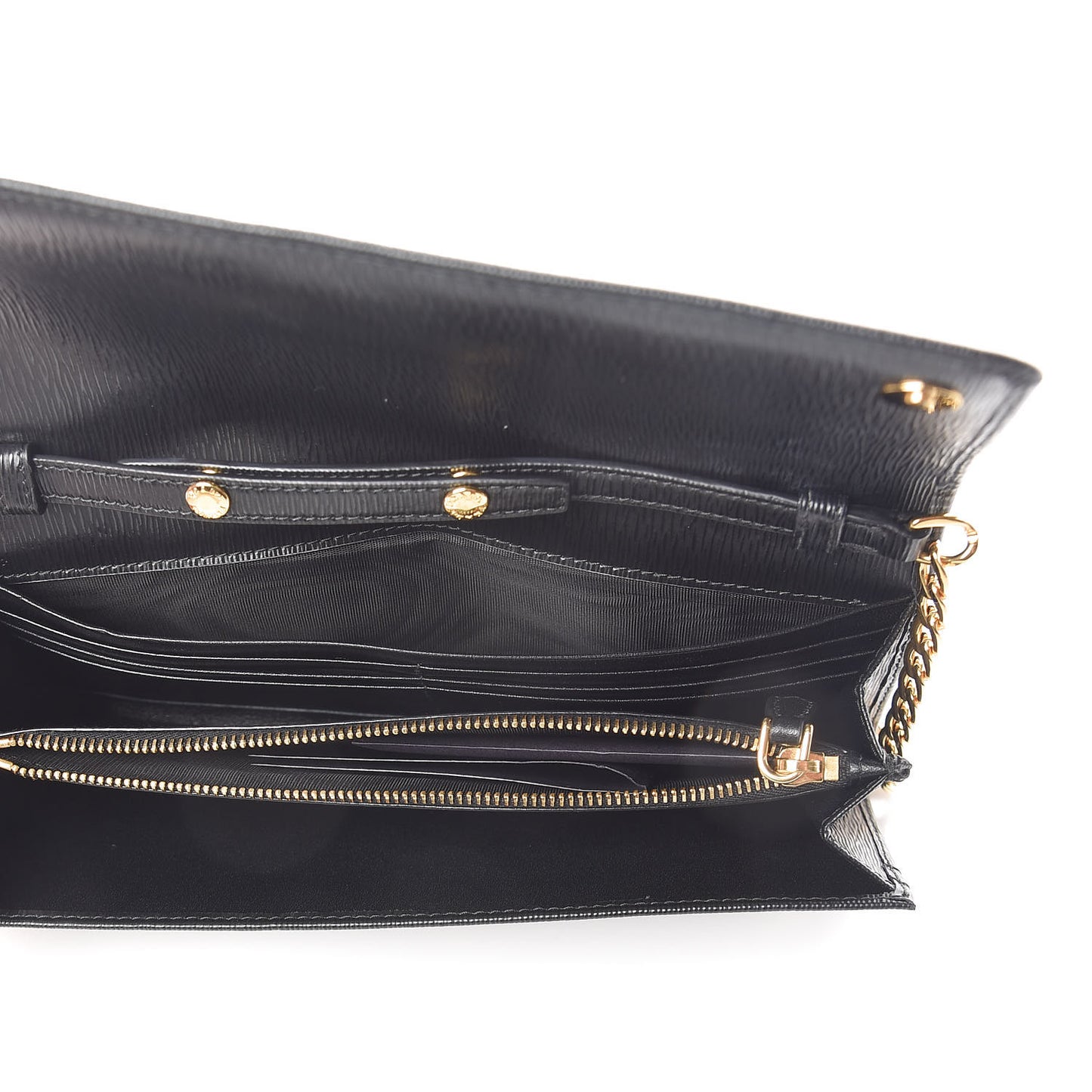 Vitello Move Metal Oro Chain Wallet Black