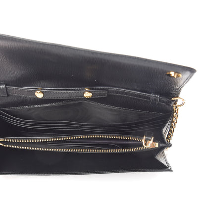 Prada Vitello Move Metal Oro Chain Wallet Black 5 of 9