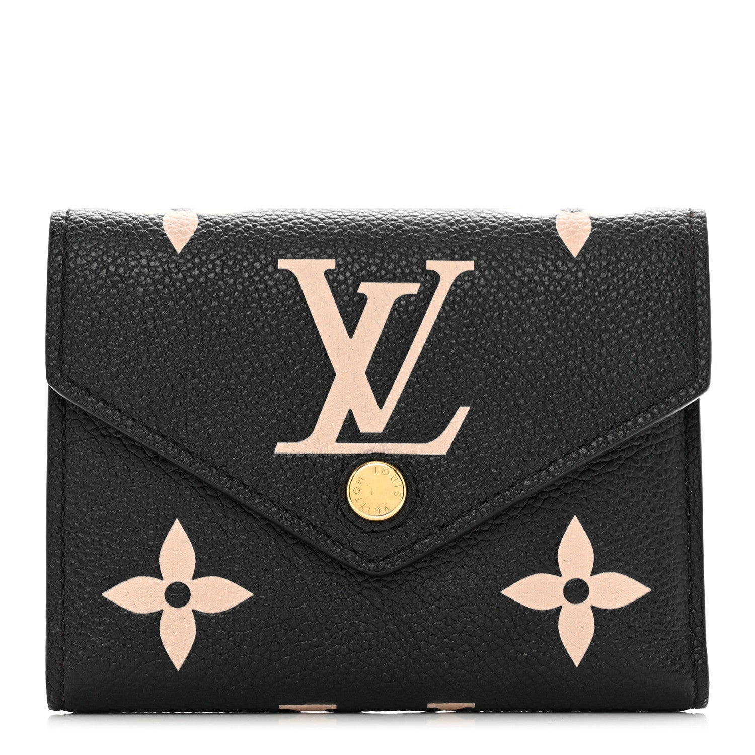 Louis Vuitton Empreinte Monogram Giant Victorine Wallet Black Beige 1 of 7