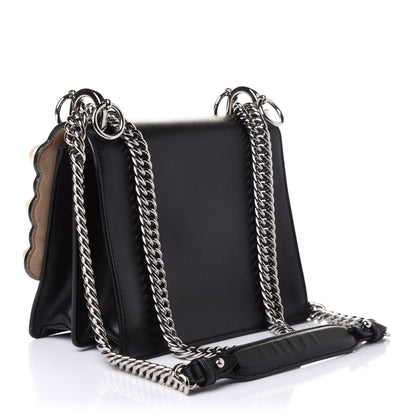 Fendi Vitello Liberty Pearl Scalloped Studded Small Kan I Shoulder Bag Black 3 of 10