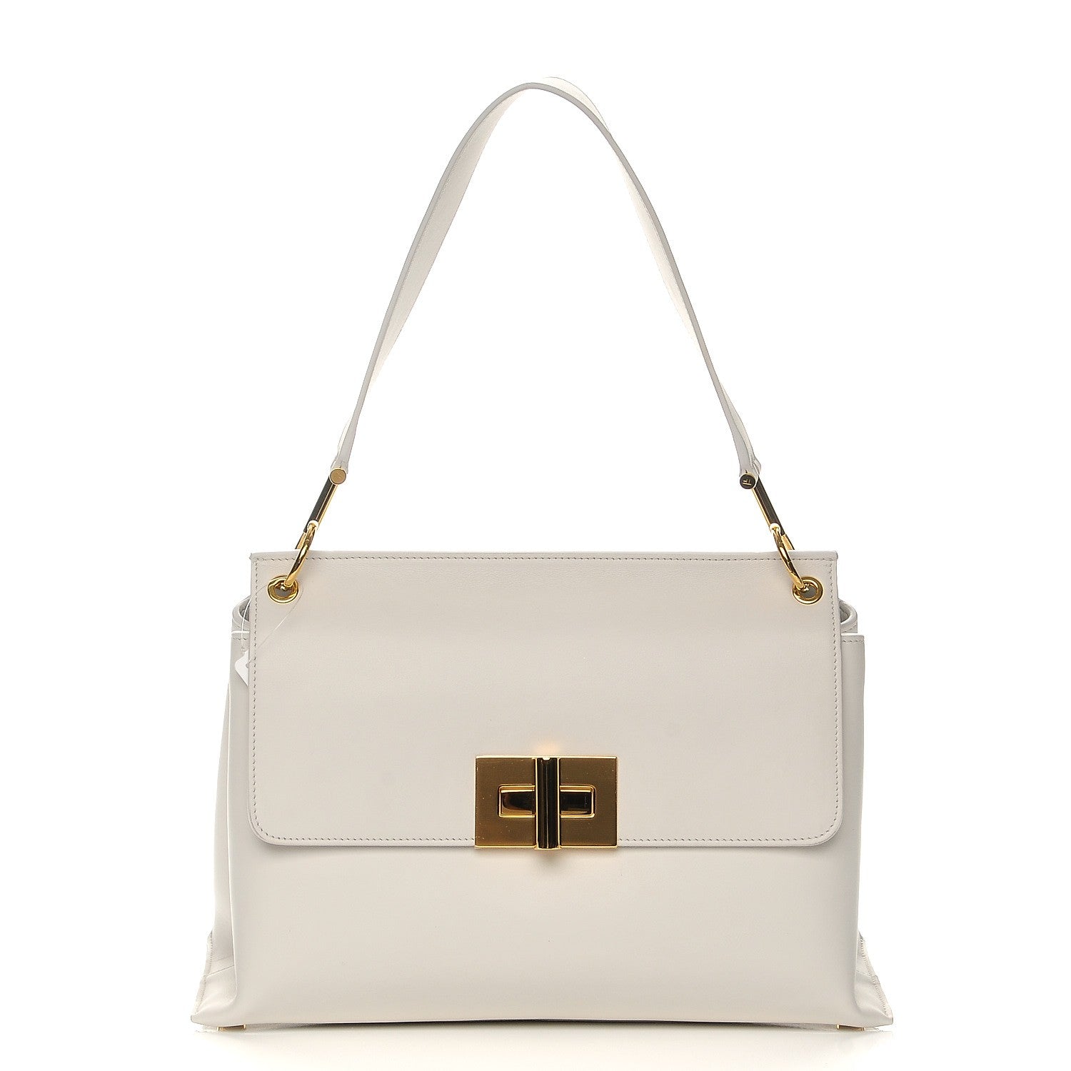 Tom Ford Calfskin Natalia Handle Shoulder Bag Chalk 1 of 10