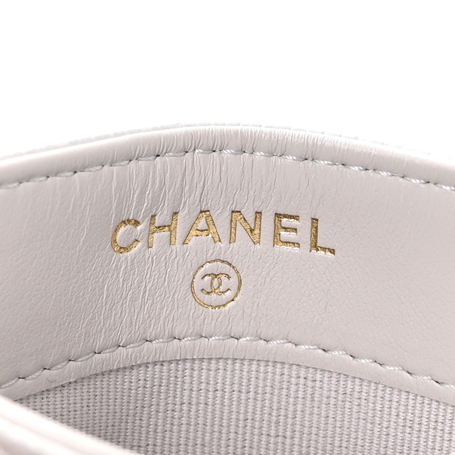Chanel Caviar Quilted Card Holder Light Grey 6 of 9
