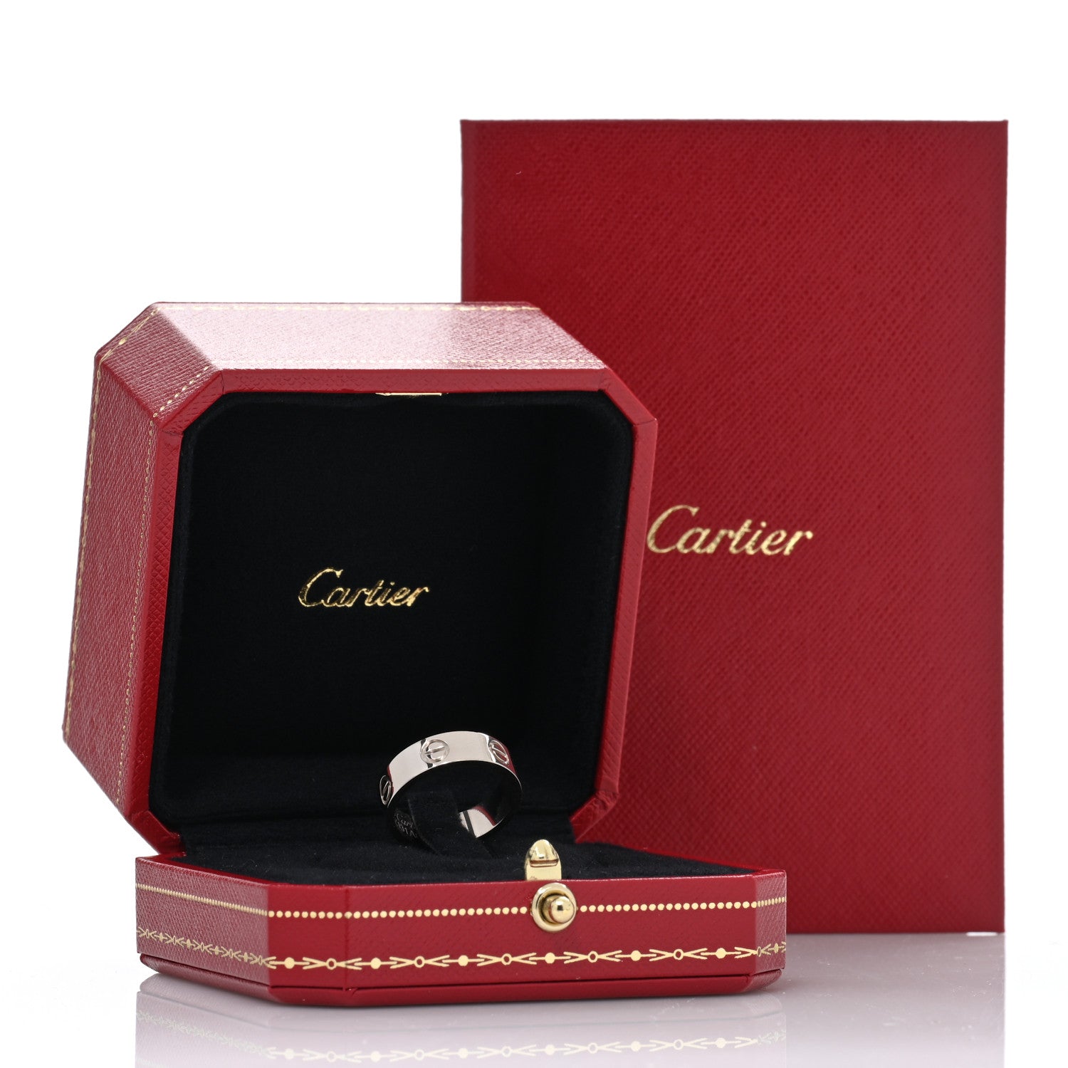 Cartier 18K White Gold 5.5mm LOVE Ring 53 6.5 5 of 5