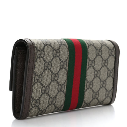 Gucci GG Supreme Monogram Web Ophidia Continental Wallet Brown 3 of 7