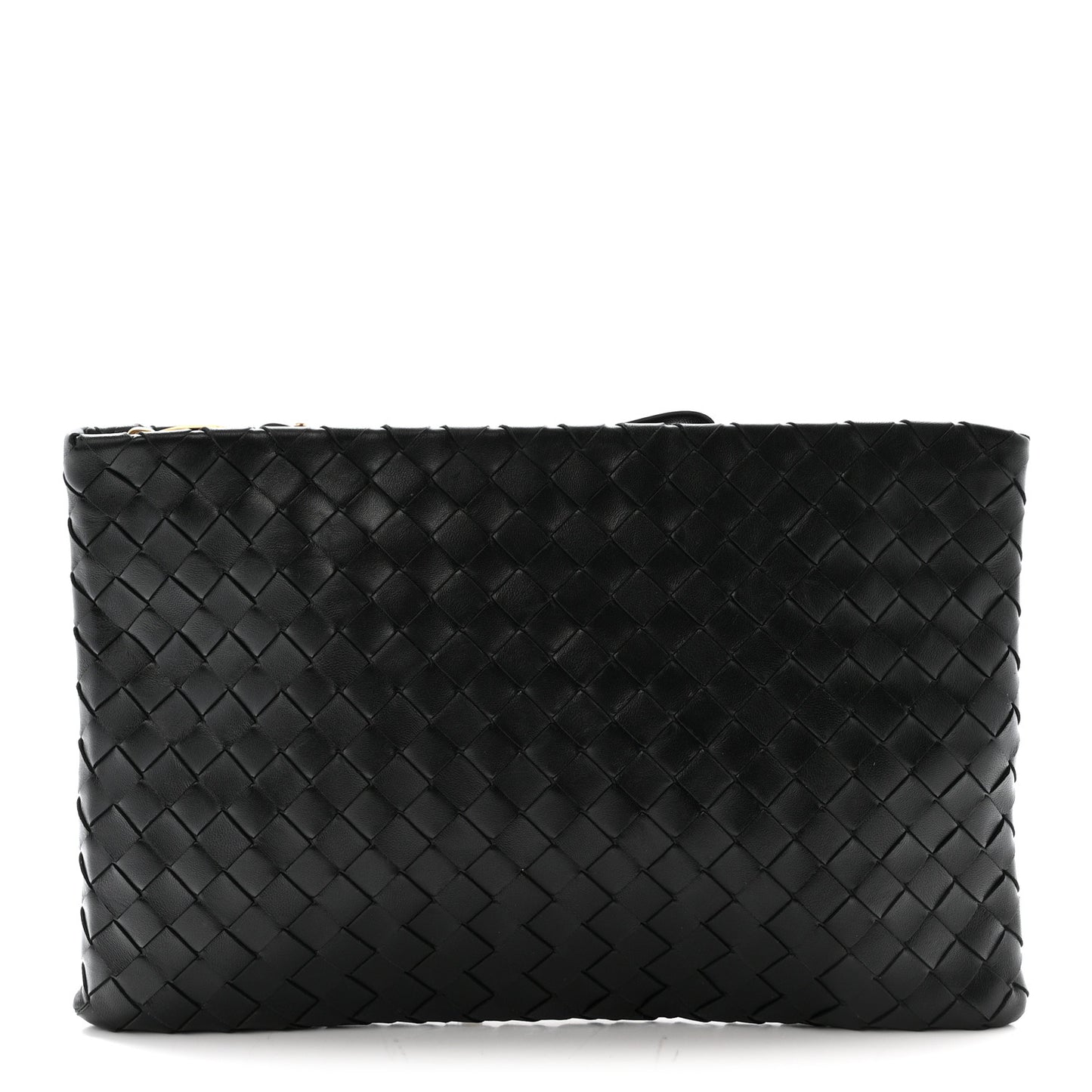 Nappa Intrecciato Large Flat Pouch Black