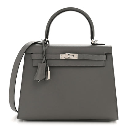 Hermes Madame Calfskin Kelly Sellier 25 Gris Meyer 1 of 11