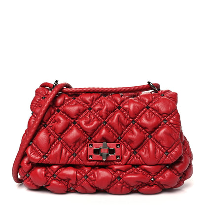 Valentino Garavani Nappa Medium Spikeme Shoulder Bag Red 1 of 8