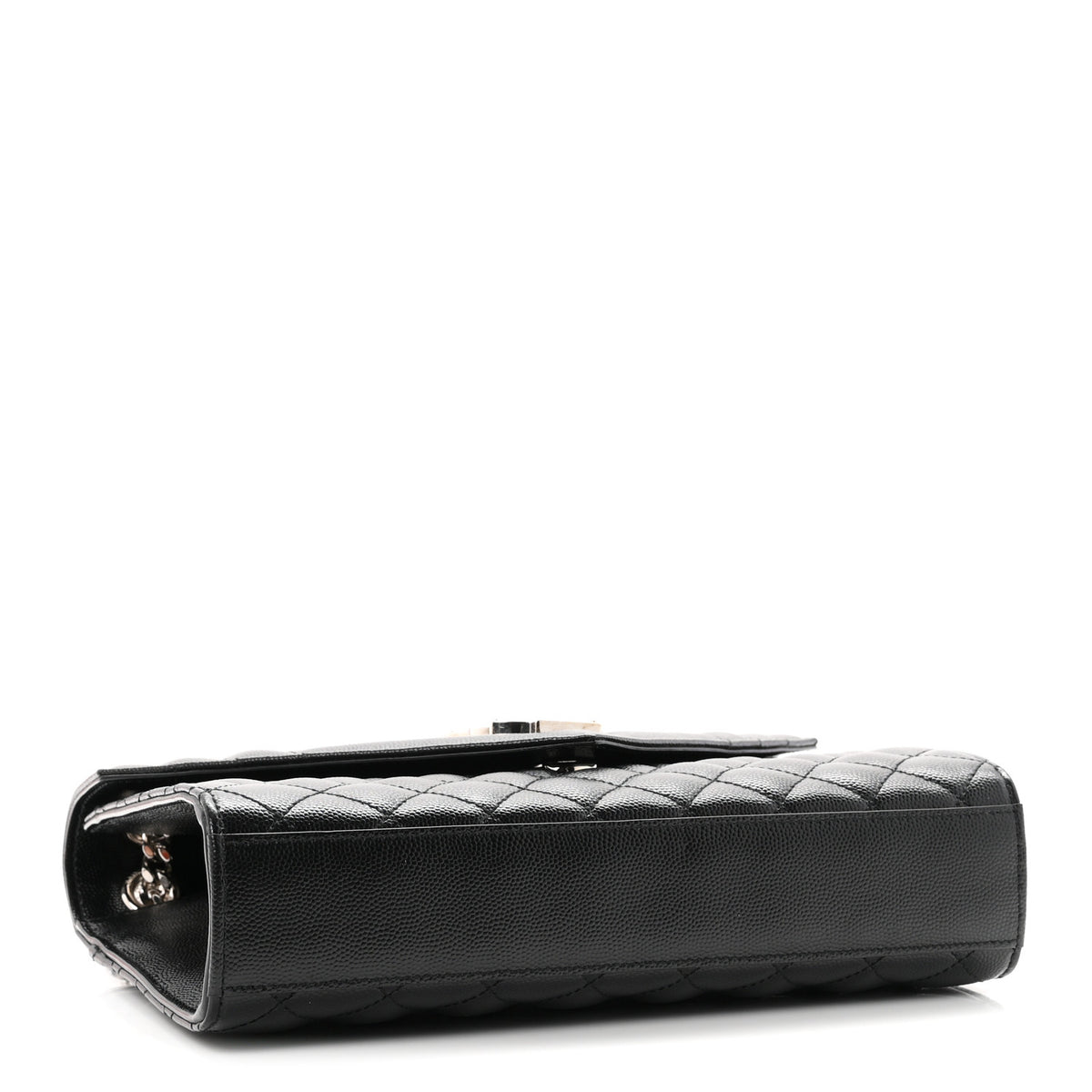 Saint Laurent Grain De Poudre Textured Mixed Matelasse Triquilt Medium Monogram Satchel Black 4 of 11
