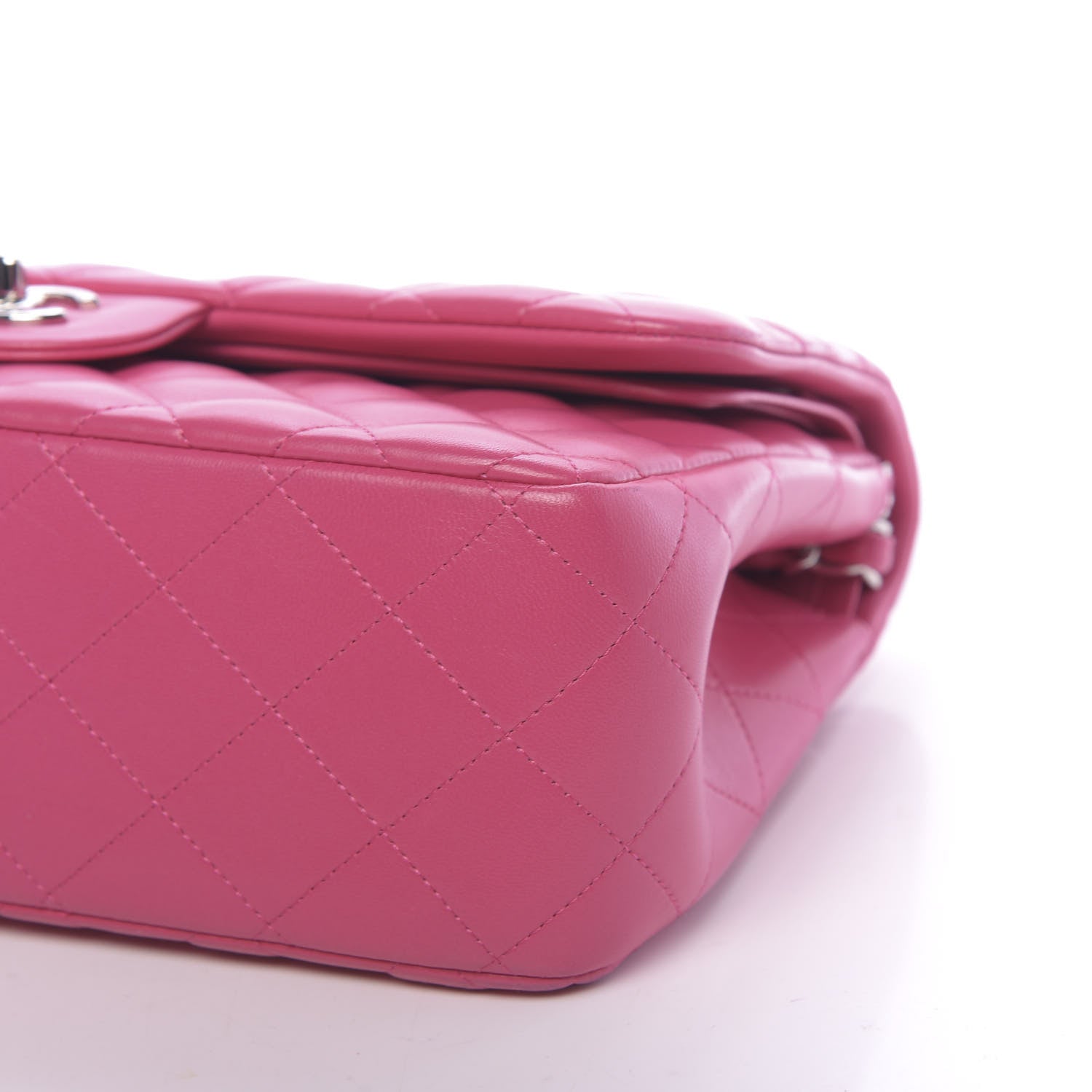 Chanel Lambskin Quilted Jumbo Double Flap Dark Pink 9 of 10